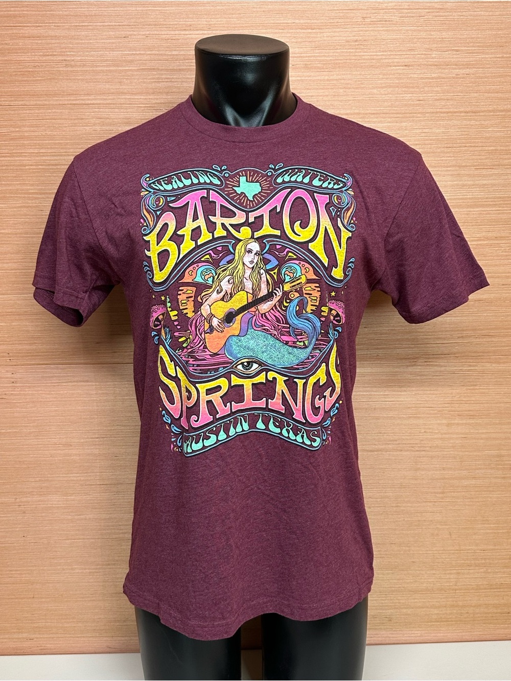 Barton Springs Healing Waters Austin Texas Purple Short Sleeve T-Shirt Sz Medium